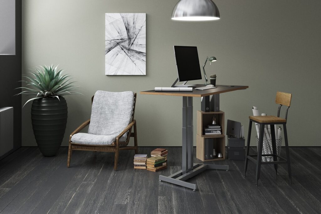 standing desk in office space